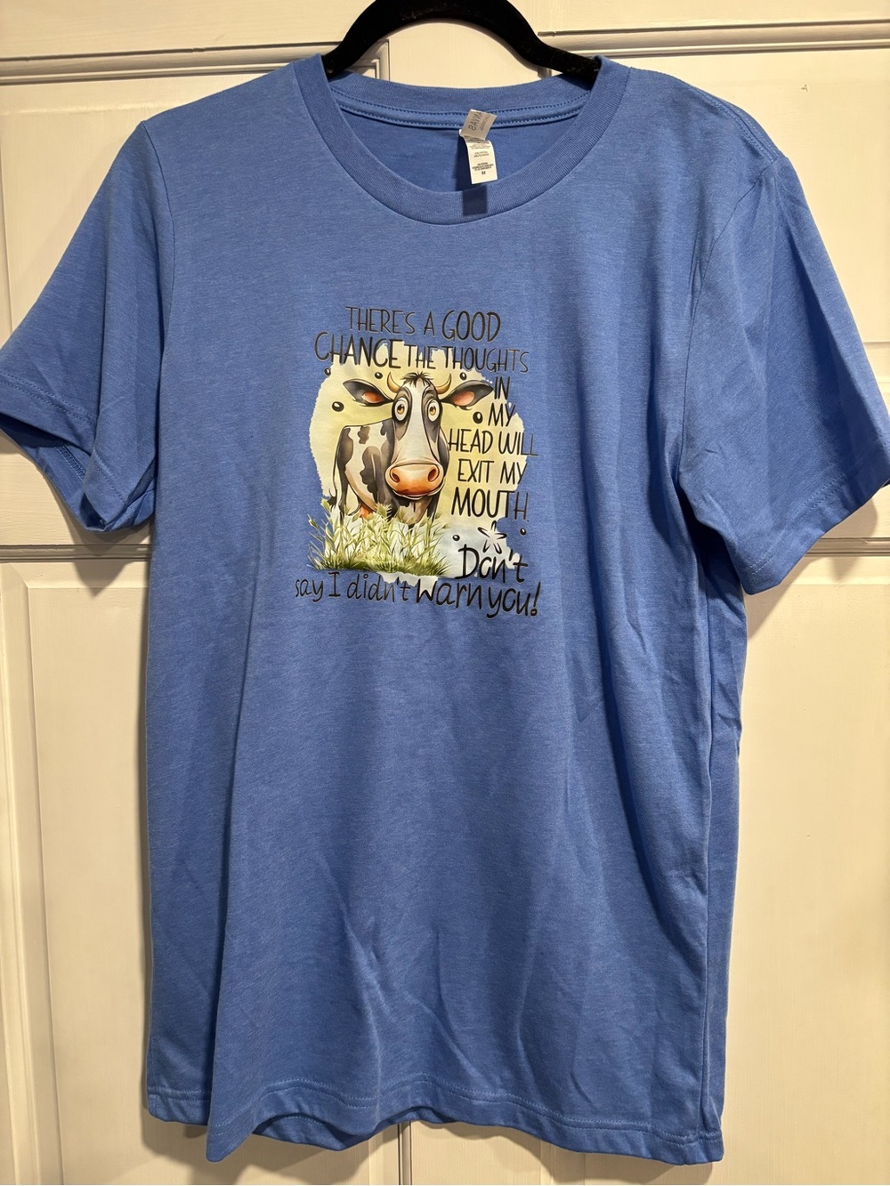 Bella Canvas Light Blue Graphic Cow Tee